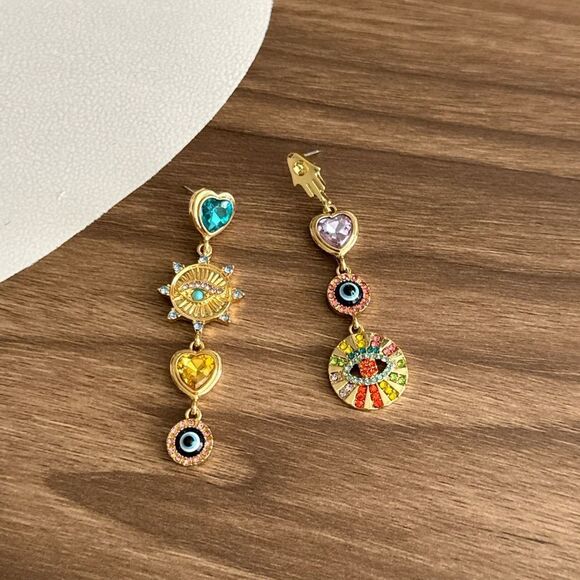 Evil eye Earrings Q169 - Picture 3 of 5